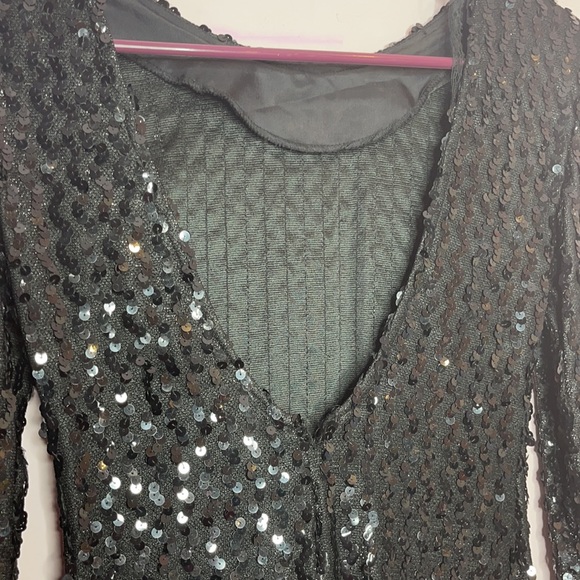 VINTAGE GLENROB SEQUIN Long Sleeve Dress size 4 - Picture 10 of 13